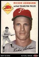 1954 Topps #45 Richie Ashburn White Back Phillies HOF 7 - NM
