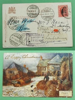 DR WHO 1904 GB CORNWALL POSTCARD FORWARDING AGENT COOK TO SWITZERLAND R94150