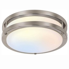 13 inch Flush Mount LED Ceiling Light Fixture, 13-inch, Brushed Nickel