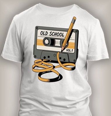Old School Cassette Tape Retro 80s 90s Music T-Shirt  Casual Short Sleeve Tee	