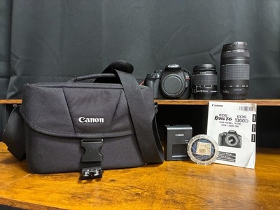 Canon EOS Rebel T6 DSLR Camera Bundle 18-55mm + 75-300mm Lens, Battery, Charger