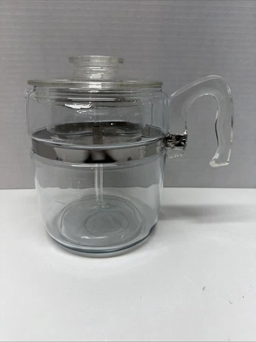 Vintage Pyrex Flameware Glass Coffee Maker Pot Percolator 9-Cup 7759 COMPLETE