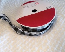 Celebrate It Black and White Plaid Wire Ribbon 2.5"