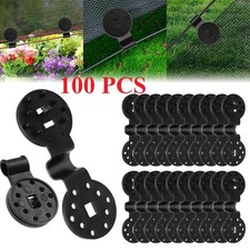 100PCS Shade Cloth Plastic Clips Heavy Duty Lock Grips Round Black Fixing Clamp