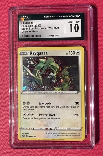 2020 Pokémon Rayquaza SWSH029 Black Star Promo Cosmos Holo - CGC 10 Gem Mint