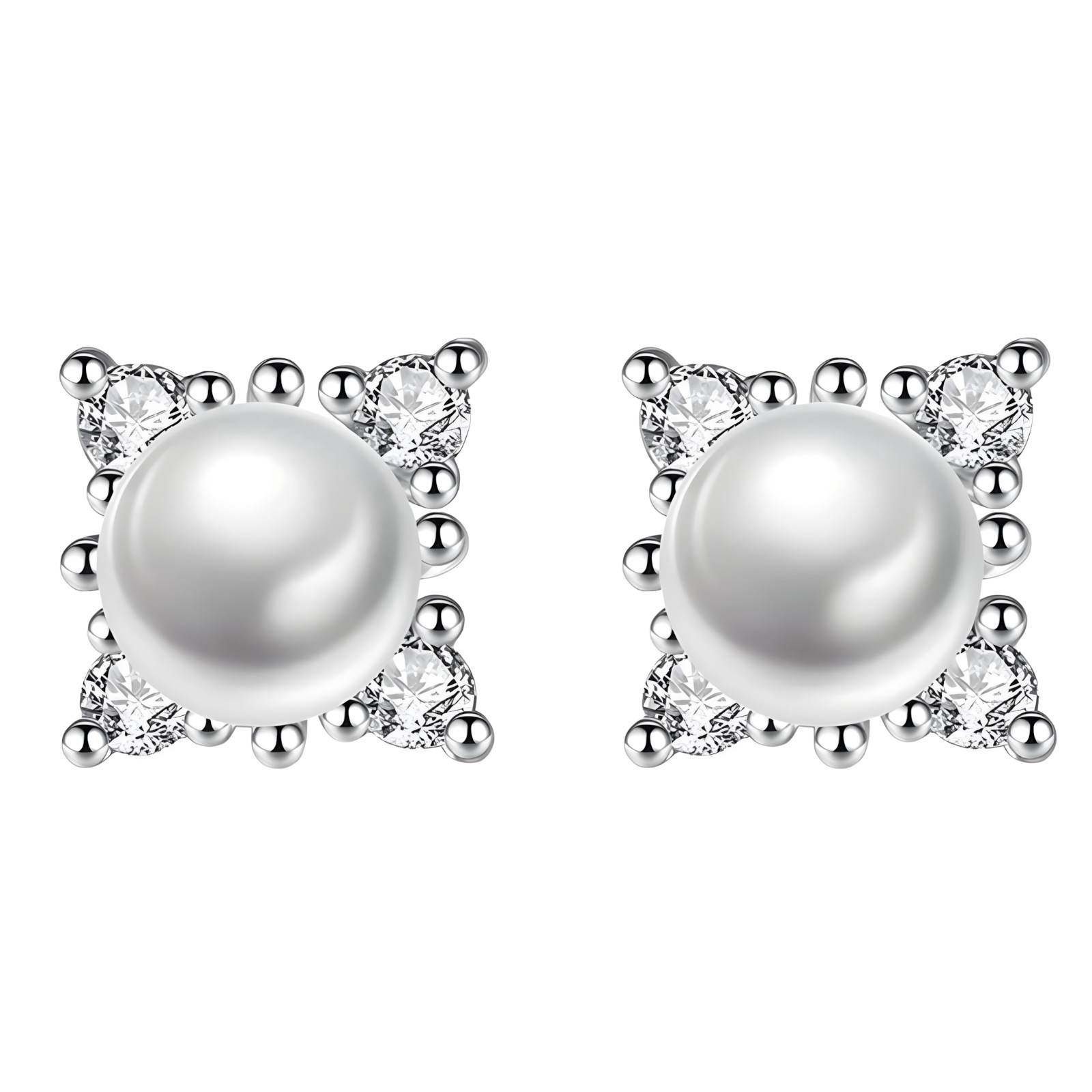 Dainty 925 Sterling Silver Pearl Stud Earrings Elegant & Minimalist Jewelry 302