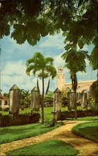 Plaza de Espana ~ stone pillars ~ clock tower ~ Guam ~ 1960s