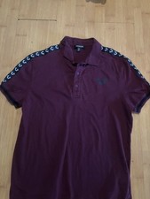 True Religion Polo Men Regular fit Short Sleeve Polo Shirt small Burgundy A4P16