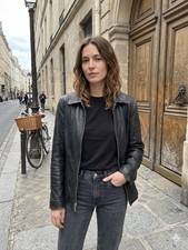 Sonoma Jean Company Genuine Lambskin Black Zi...