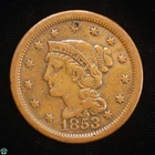 Photo of a 1853-P Large Cent from an eBay listing that sold on Jul 20, 2026