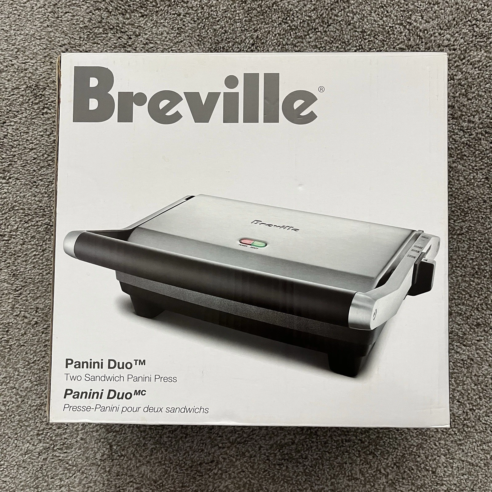 Breville BSG520XL Panini Duo Nonstick Sandwich Maker Press 2 Slice