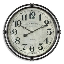 UTTERMOST 6449 NAKUL INDUSTRIAL SMOKE GRAY IRON FRAME QUARTZ MOVEMENT WALL CLOCK