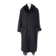 ISSEY MIYAKE MEN Fur collar, padded, long coat outer ME13FA021 black 3