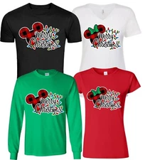 DISNEY FAMILY MERRY Christmas Vacation T-Shirts, Minnie,Mickey 