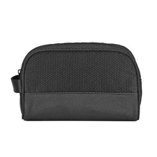 Basics by Conair Men's Zippered Black Travel Athletic Kit Bag