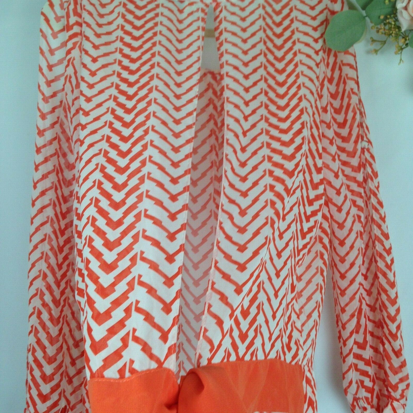 UMGEE Small White/Orange Sheer Split Back Split S… - image 3