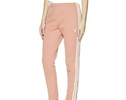 Adidas Original Hoher Bund Junior Jogginghose Leuchtende Rosa Pfirsich/Weiß - Afbeelding 1 van 9