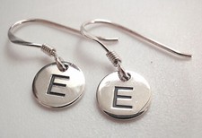 Tiny Letter "E" 925 Sterling Silver Initial E Pendant 8 mm