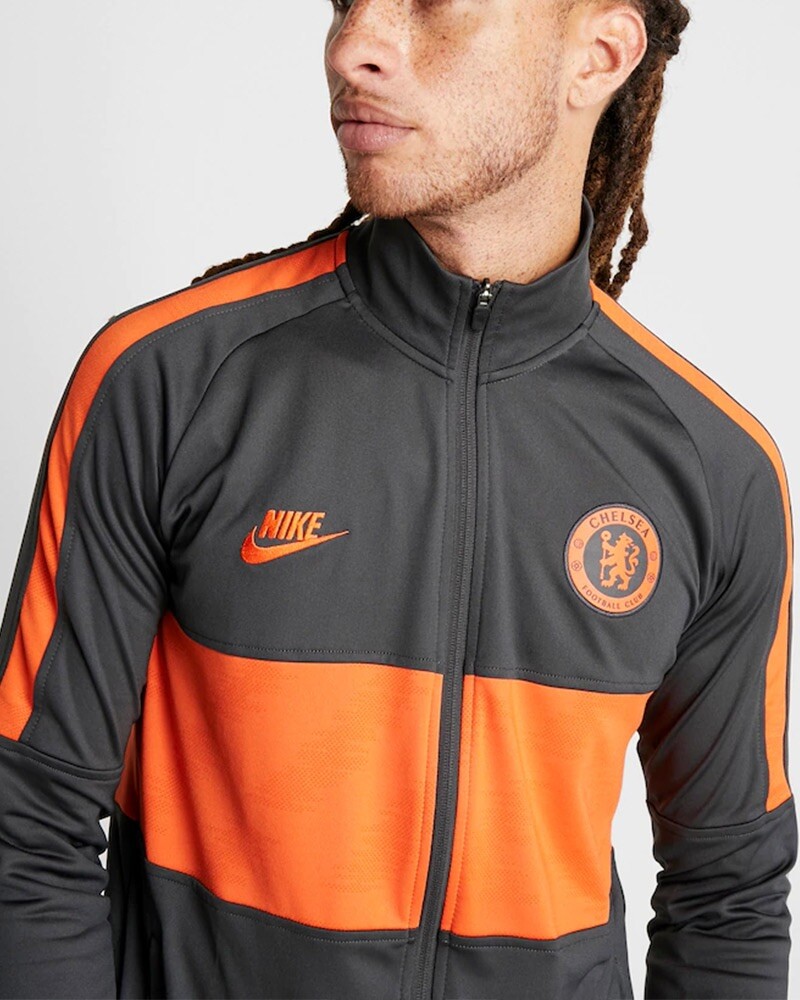 Nike Chelsea Track Jacket (Anthracite/Rush Orange) - Large - New