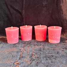 VOTIVE CANDLES Peppermint scent 4 ct pack 2 oz ea paraffin natural wick handmade