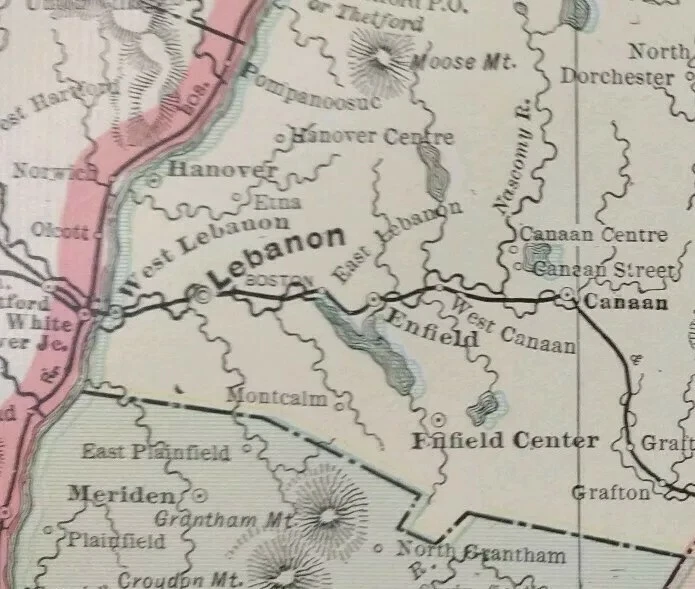 Vintage 1901 NEW HAMPSHIRE Map 14"x22" ~ Old Antique Original CONCORD LEBANON - Изображение 4 из 4