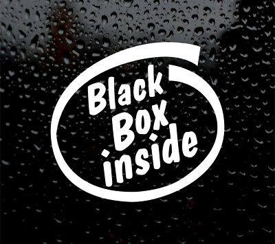 SCHWARZE BOX INNEN LUSTIGE AUTO FENSTER STOßSTANGE AUFKLEBER VINYL ABZIEHBILD JUNGER FAHRER