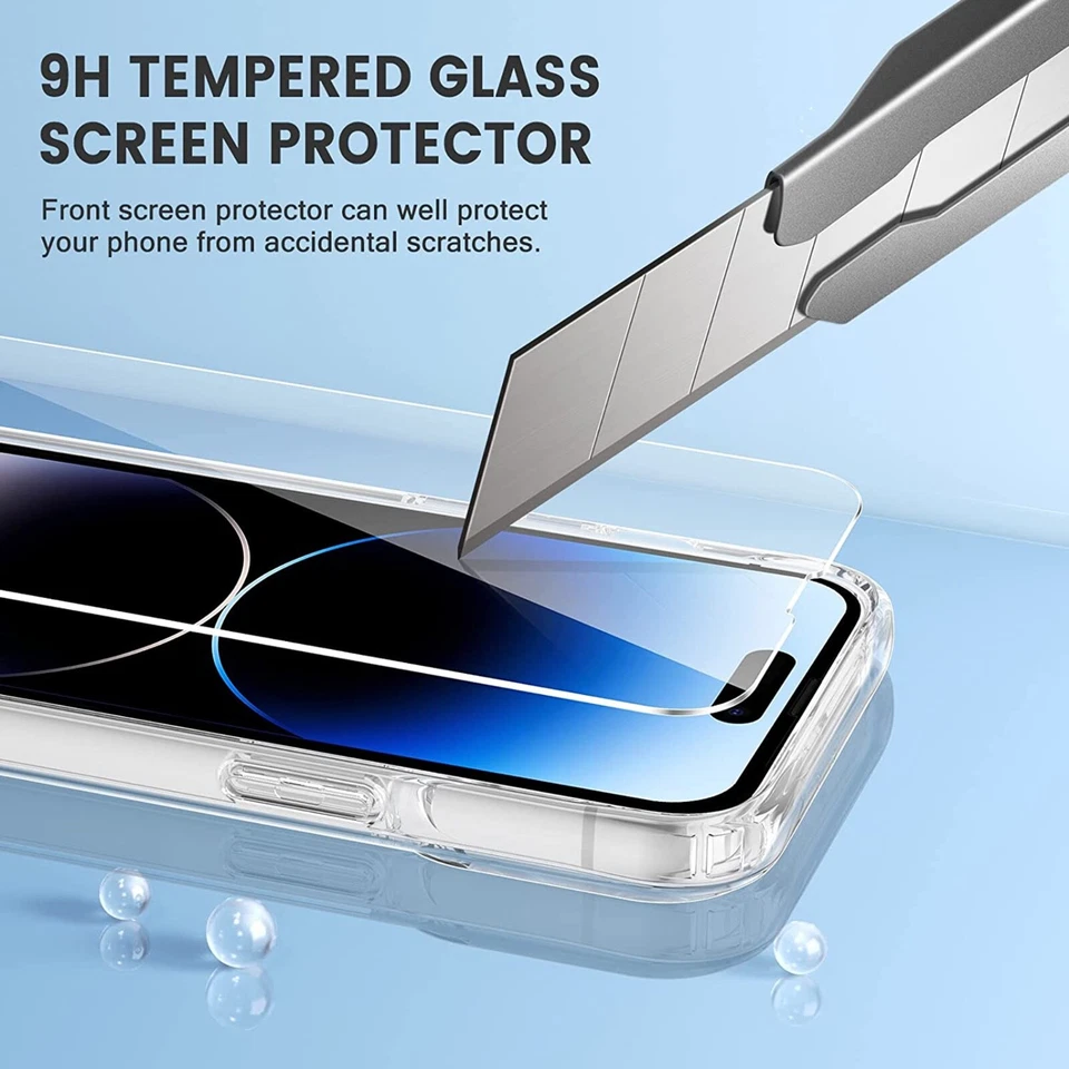 Funda protectora de pantalla transparente para iPhone 15 14 13 12 11 Pro XR X Max 7 8 SE Foto 3 de 4