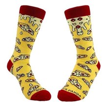 Cheesy Pizza Pattern Socks from the Sock Panda Adult Small 