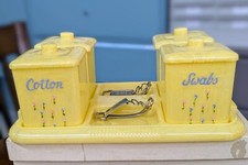 Vintage Nursey Clarolyte Lucite Baby Vanity Set. Set Is 11  X 7.5  .