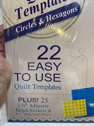 DIME Machine Embroidery Perfect Placement Quilt Templates 22 Circles & Hexagons - Picture 6 of 12