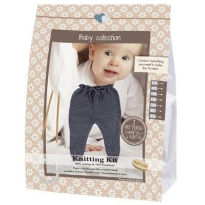 Go Handmade Stricken Häkeln Set Baby Hose - Dunkelgrau