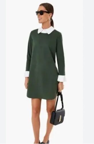 NWT Tuckernuck Dress Green English Ivy Dakotah Long Sleeve Mini Collar SIZE M