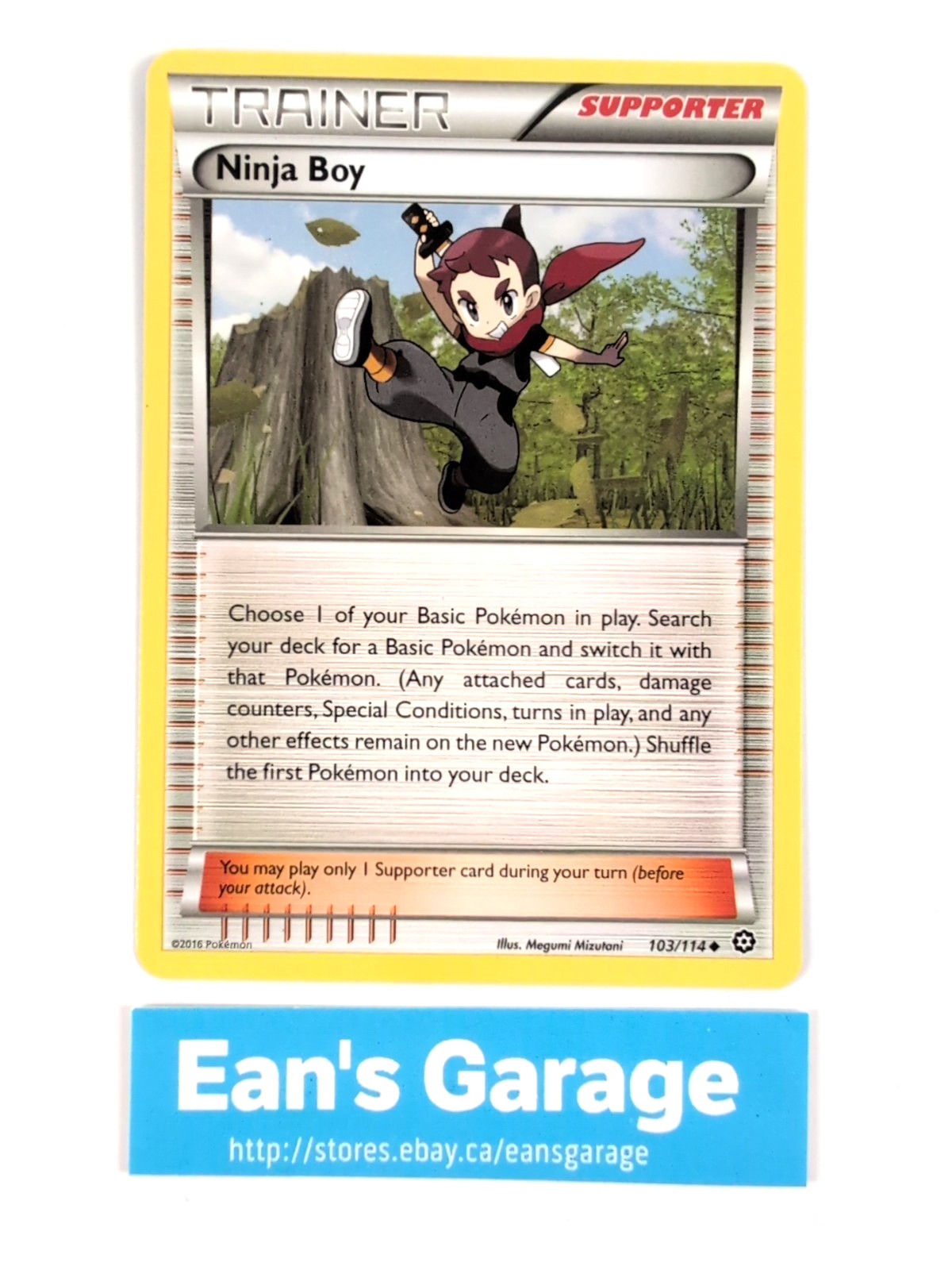 Pokemon Ninja boy Trainer Supporter 103/114 Steam Siege Uncommon - MN