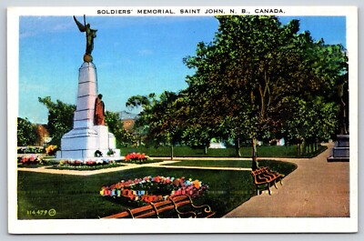 Postcard Soldiers Monument St. John New Brunswick Canada M10