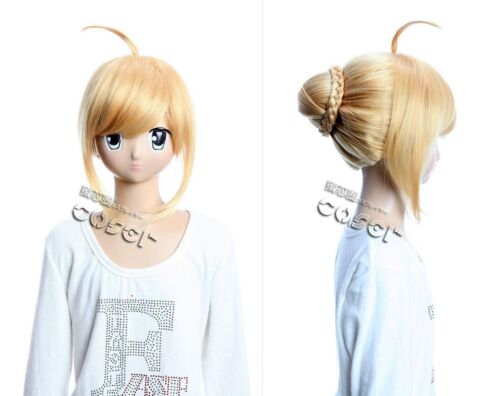 W-153 FATE Lily SABER Umineko Beatrice Dutt Zopf Cosplay Perücke Wig blond Anime - Picture 1 of 5