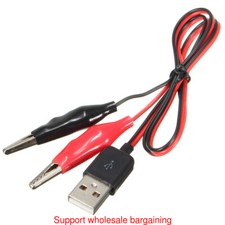 Alligator Test Clips Clamp to USB Male Power Supply Connector Adapter Cable US