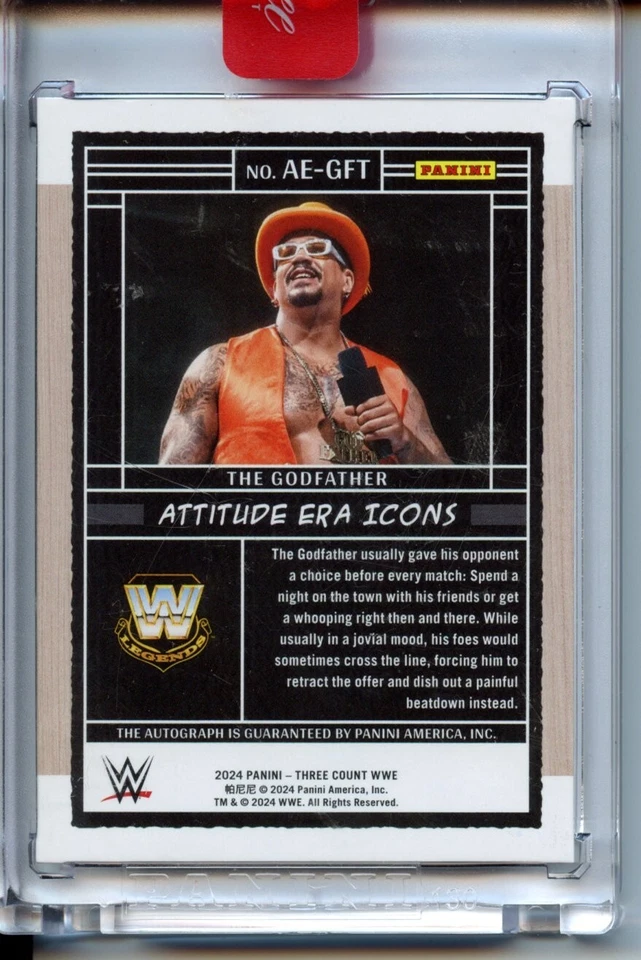 Panini Three Count The Godfather GOLD AUTO /10 SSP - Image 2 of 2