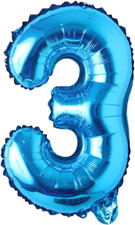 16" Inch Single Blue Alphabet Letter Number Balloons Aluminum Hanging Foil Film