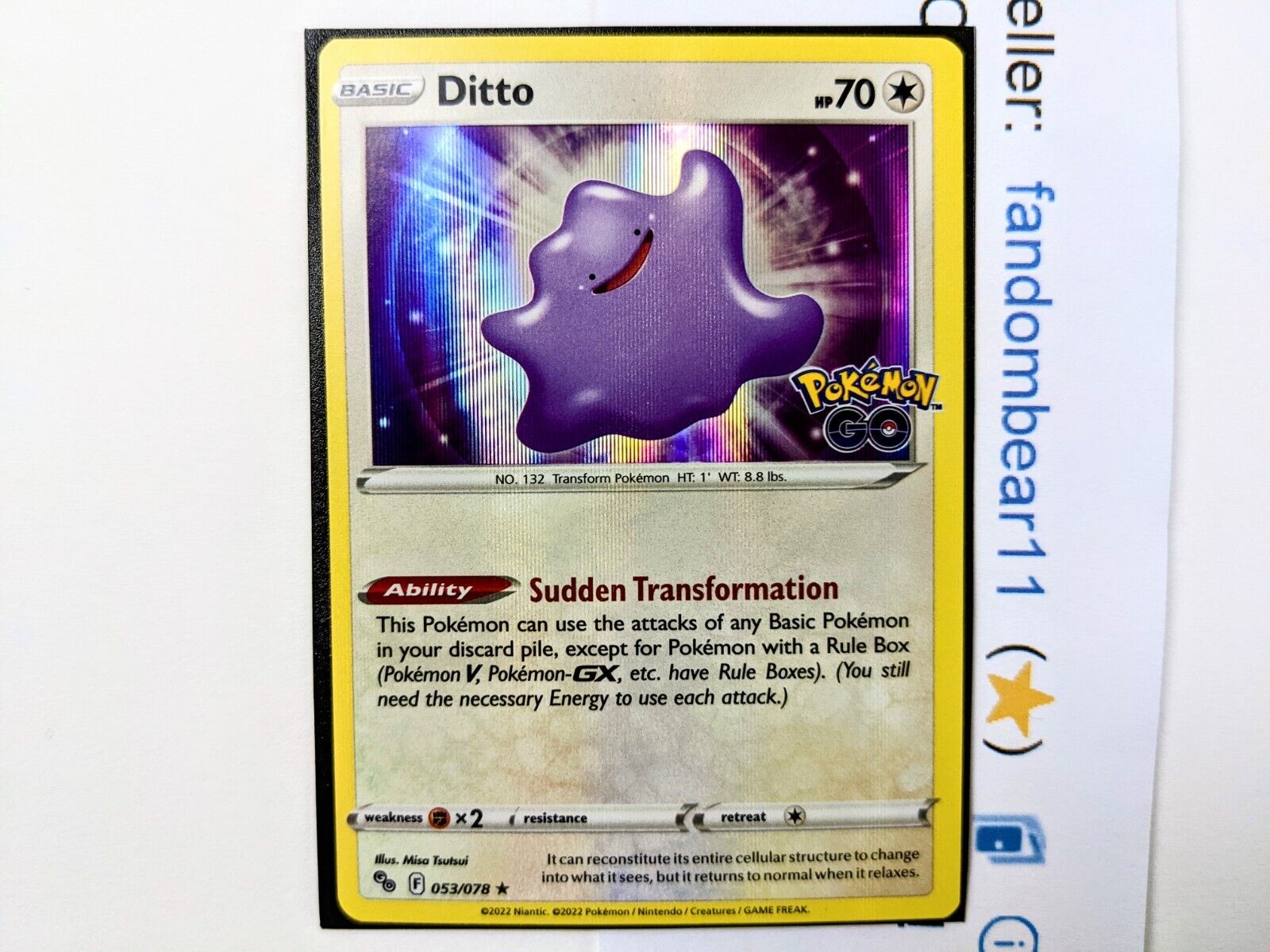 Ditto (Bidoof) - 059/078 - Common Reverse Holo Unpeeled