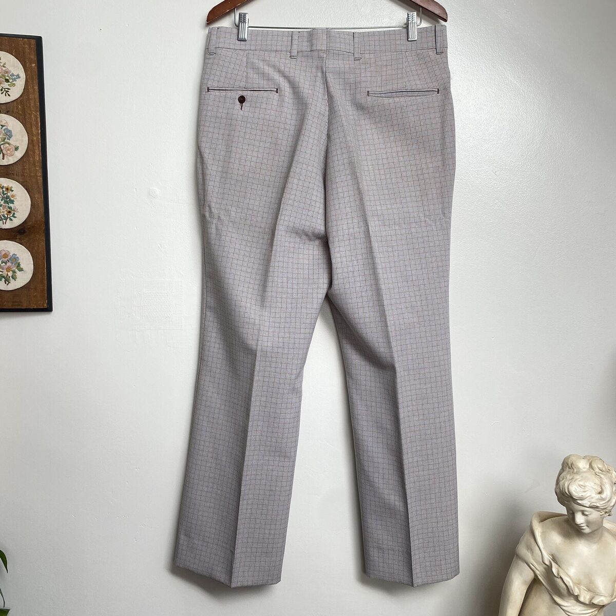 Sears Roebuck Vintage 60s 70s Mens Plaid Trousers Pants 34 X Sears Roebuck Vintage 60s 70s Mens Plaid Trousers Pants 34 X