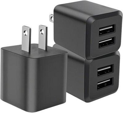 USB Wall Charger, Dual Port USB Cube Power Adapter Charger Plug Block Charging B