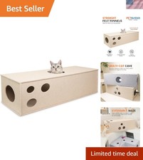 Soft Felt Cat Tunnel Hideaway Cave - Interactive Play for All Breeds