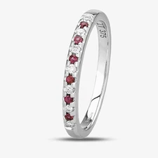 9ct White Gold Claw-set Ruby and Diamond Half Eternity Ring OJR0300-R