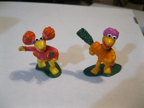 Lot of 2 McDonalds 1988 Fraggle Rock - Gobo & Red PVC Figures - Jim Henson
