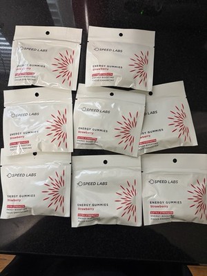 Speed Labs Energy Gummies Strawberry Extra Strength 9 Packs 50mg Caffeine
