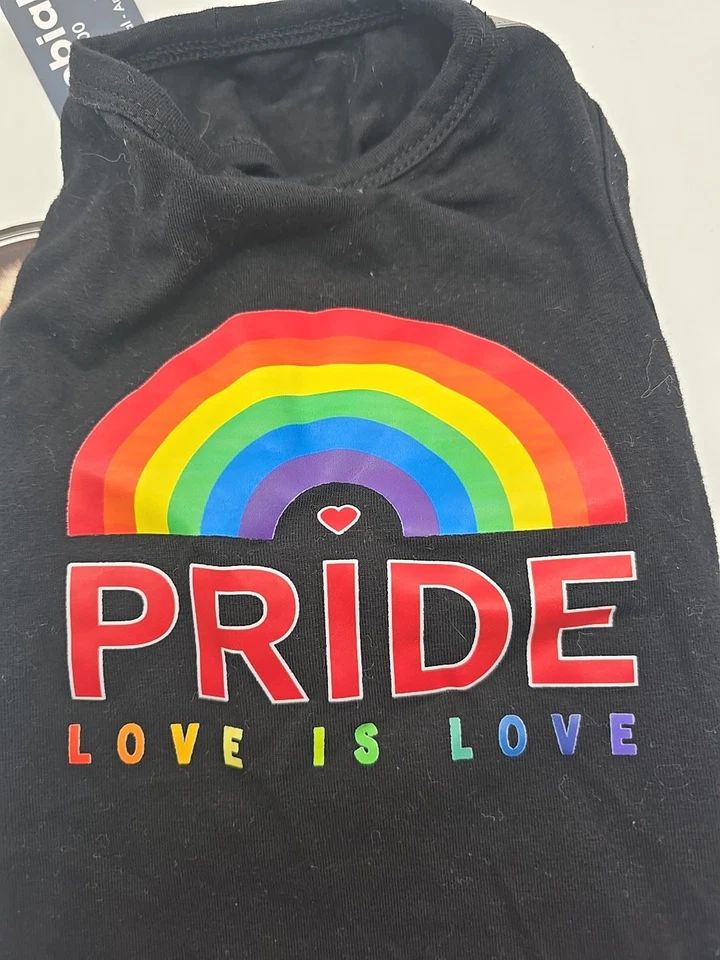 HIP DOGGIE PRIDE LOVE IS LOVE TANK TOP T 恤小狗/狗中号。 #36811 — 第 2/4 张图片