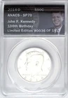 2014 D SILVER KENNEDY HALF DOLLAR 50C JFK 100TH BIRTHDAY LMITED EDIT ANACS SP70