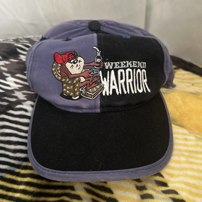 Vintage Weekend Warrior Graphic Print Baseball Cap Hat Purple/Black One Size