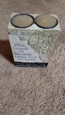 Religious Blessings Double Tealight Candle Holder 5 5/8" Tall  Someone Special
