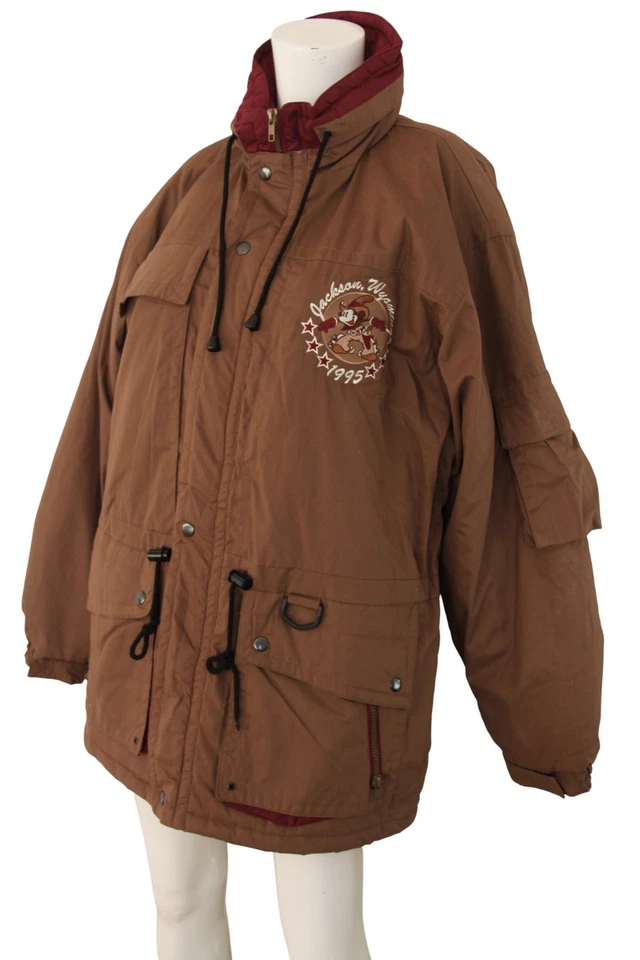 Disney Promotional Jacket Vintage 1995 Jackson Wyoming Ski Parka Mickey Mouse M - Image 3 of 4